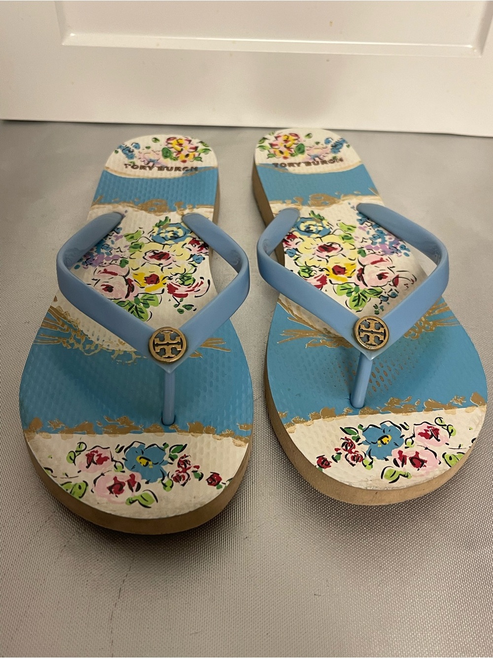 Tory Burch Women’s Floral Flip Flops Sz 9.5